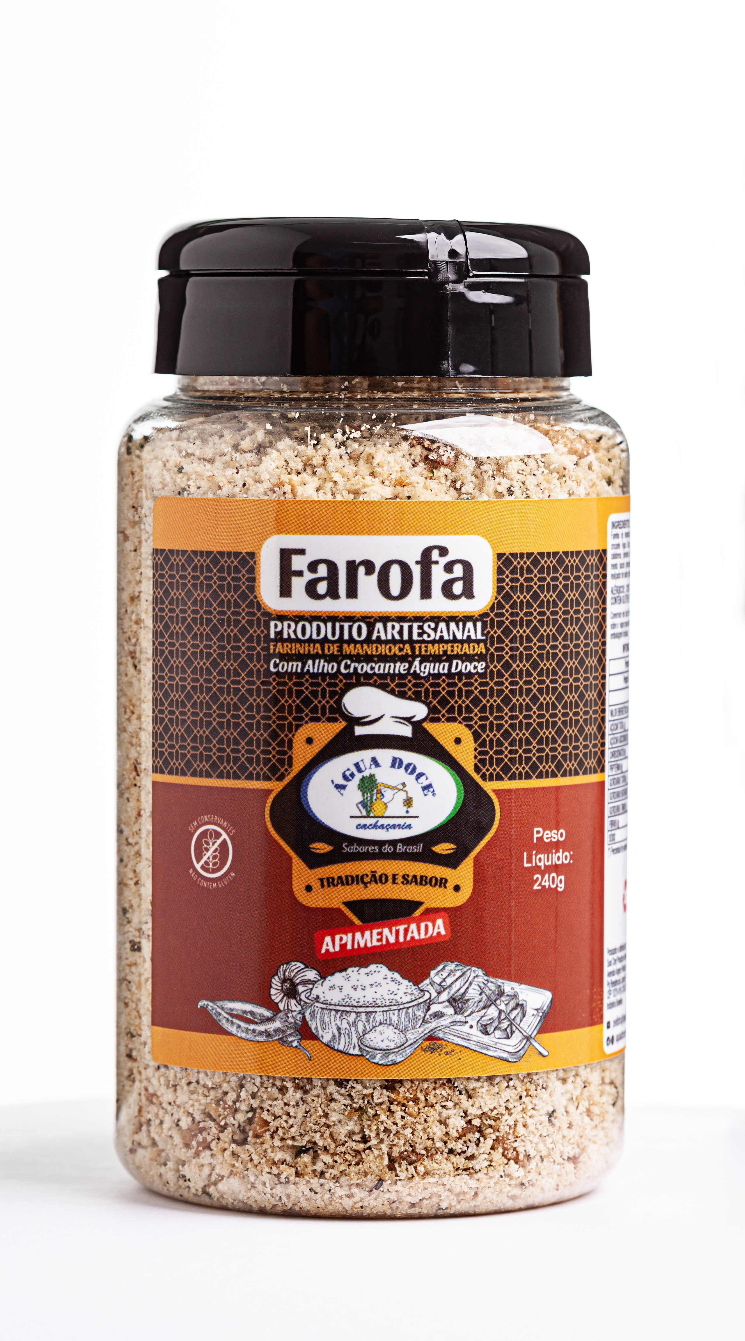 FAROFA ARTESANAL APIMENTADA 240G AGUA DOCE
